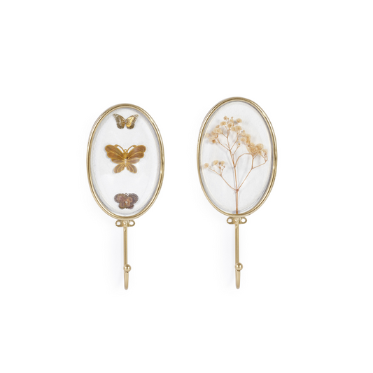 Floral/Butterfly Set of Decorative Hooks.